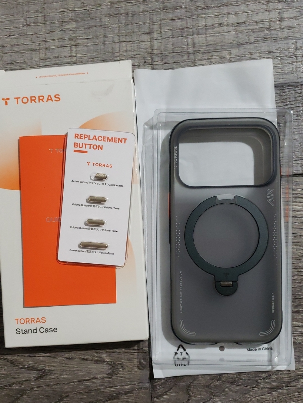 Torras Q3 Air 360 Spin Stand Case For iPhone 17 Pro 6.3", Shadow Black